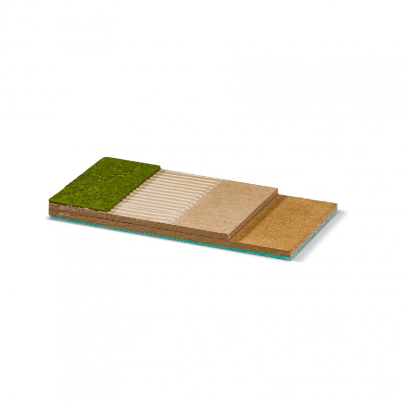 Unterbodensystem für Belege aus PVC, CV, Linoleum, Gummi und Kork. Optimal für Design-Böden, 2-Schicht-Fertigparkett.